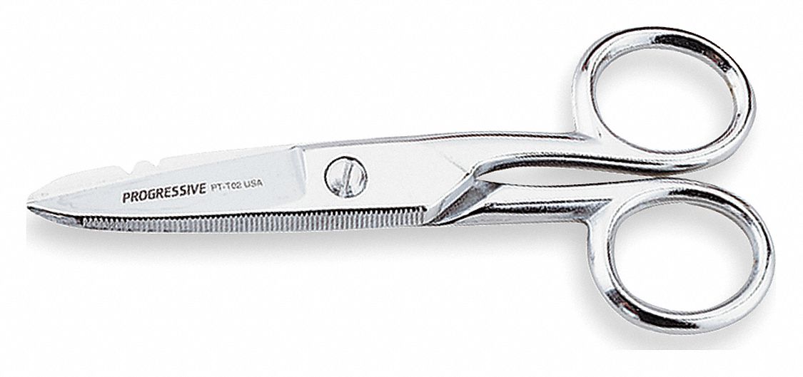 ELECTRICIANS SCISSORS, STEEL HANDLE, 5 1/2 IN OVERALL L