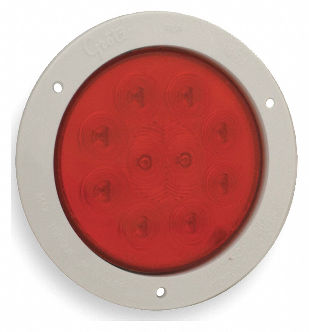 LAMP 4IN RED W WHITE FLANGE