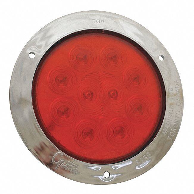 LAMP 4IN RED W SS FLANGE