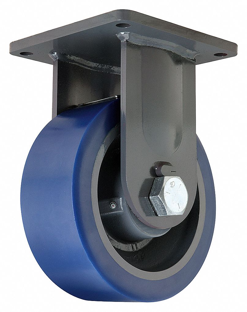 STANDARD PLATE CASTER, 10 IN WHEEL DIA, 5000 LB, 13 IN MOUNTING H, RIGID CASTER, FIRM