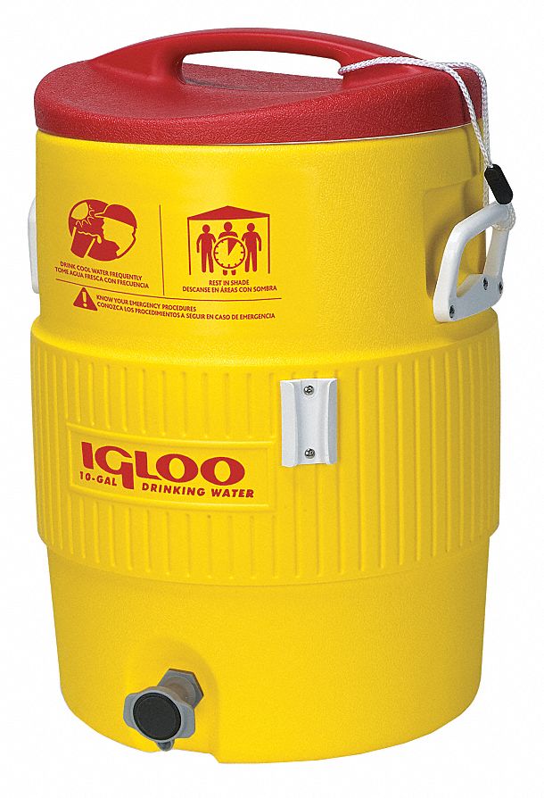 Yellow igloo water store cooler