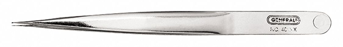 INDUSTRIAL TWEEZERS, STAINLESS STEEL, POINT, STRAIGHT TIP, 0.5 MM TIP THICK