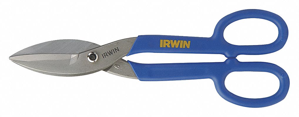 TINNERS SNIP, STRAIGHT, 12 3/4 IN OVERALL L, 2 3/4 IN CUTTING L, STEEL, PLASTIC, STEEL