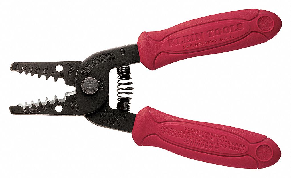 WIRE STRIPPER, 6¼ IN OVERALL L, STANDARD CUSHION GRIP, STEEL, 16 TO 8 AWG, 6 TO 8 IN, 11049