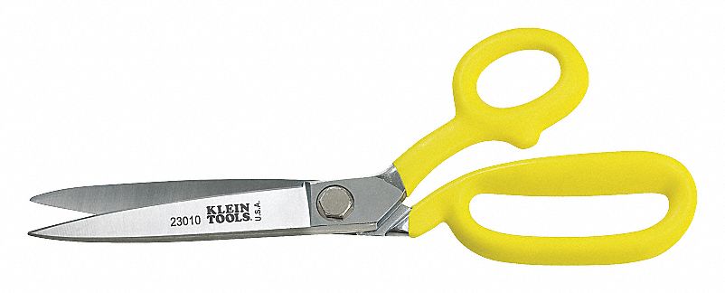 ELECTRICIANS SCISSORS, RIGHT-HAND, 10 1/2 IN OVERALL L, SERRATED, METAL, POINTED