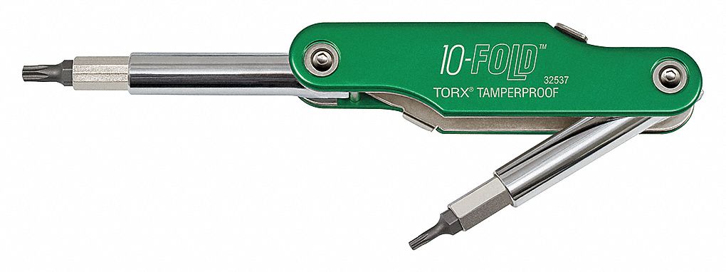 MULTI-BIT SCREWDRIVER, TAMPER RESISTANT TORX TIP, 10 TIPS, 9 1/2 IN OVERALL L, 32537