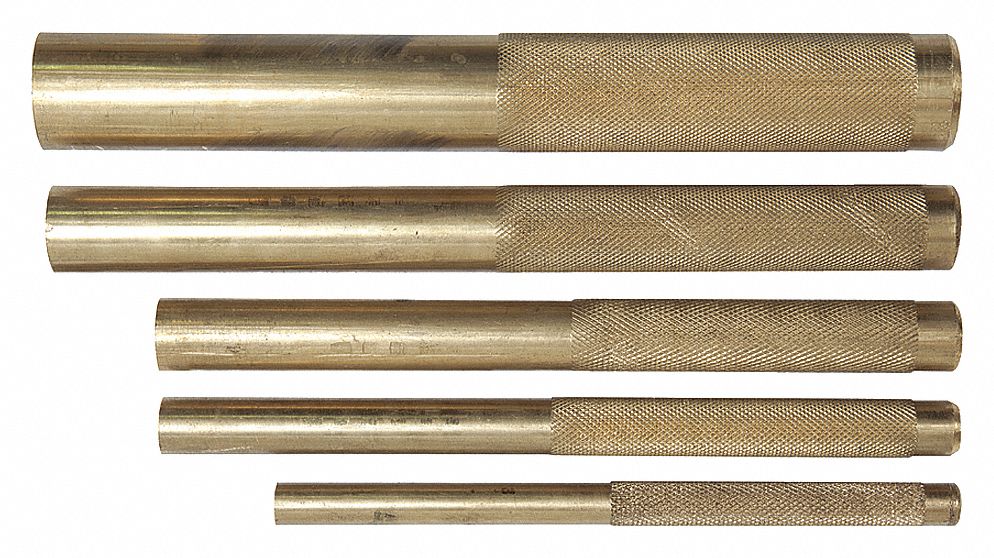PUNCH SET, BRASS, 4.4 LB WEIGHT, 5 PC SET