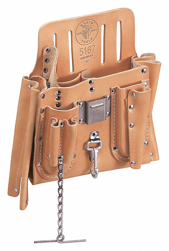 KLEIN TOOLS POUCH ELECTRICIAN LEATHER 10INX10.5 - Tool Belt