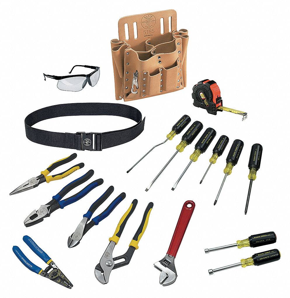 ELECTRICIANS TOOL KIT, 16 TOTAL PIECES, TOOL POUCH