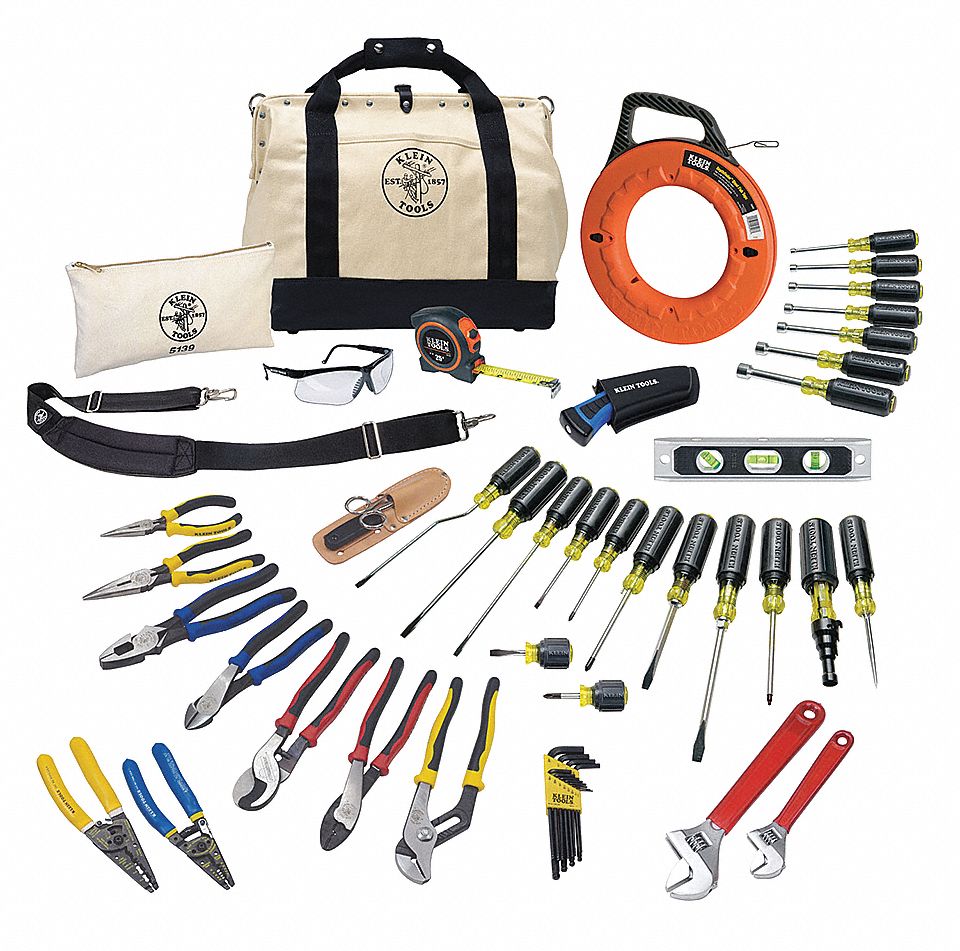 ELECTRICIANS TOOL KIT, 39 TOTAL PIECES, TOOL BACKPACK