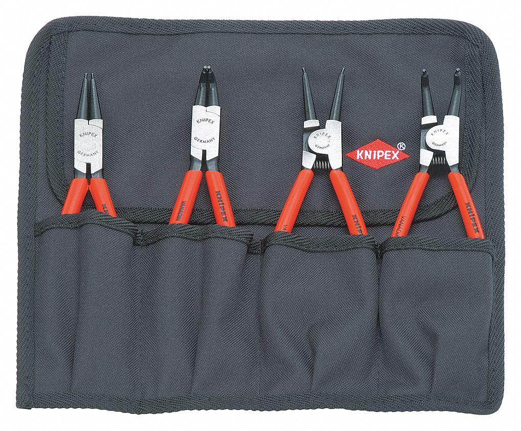 RETAINING RING PLIER SET, EXTERNAL/INTERNAL, FOR ¾ TO 2 23/64 BORE DIA, 0.078 IN TIP DIA, 6 TO 8 IN