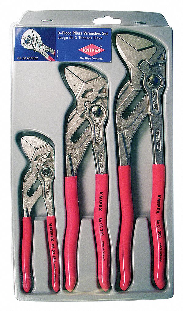 PLIER AND WRENCH SET STEEL 3 PC