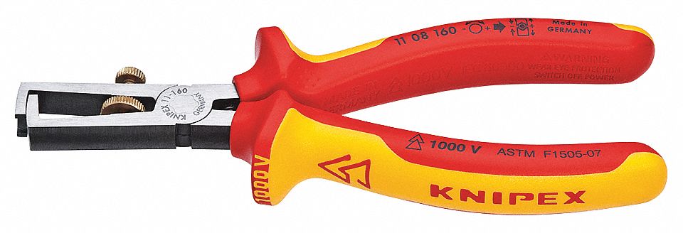 WIRE STRIPPER, MANUAL, 8 TO 8 AWG, 6¼ IN OVERALL L, STANDARD CUSHION GRIP, STEEL, 8 TO 8 AWG