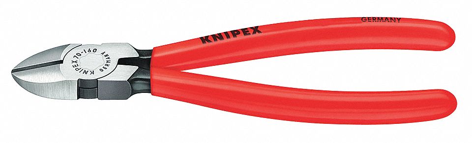DIAGONAL CUTTING PLIER, STANDARD, STRAIGHT, NARROW, ⅝ IN JAW L, ⅝ IN JAW W, 4¼ IN OVERALL L