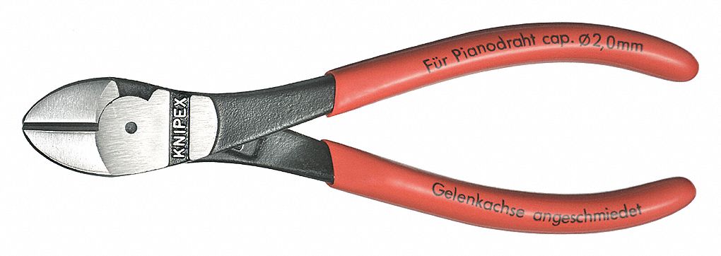 HIGH LEVERAGE DIAGONAL CUTTING PLIER, STANDARD, STRAIGHT, OVAL, ¾ IN JAW L, 1⅛ IN JAW W