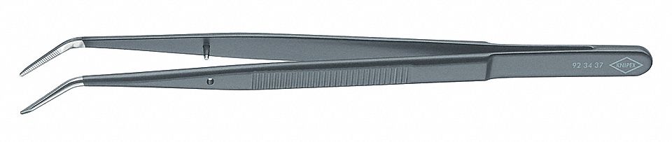 PRECISION TWEEZERS, STEEL, POINT, BENT TIP, 6 IN