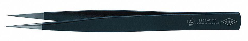 PRECISION TWEEZERS, STAINLESS STEEL, POINT, CURVED TIP, 0.25 MM TIP THICK