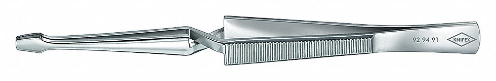 CROSS OVER TWEEZERS, STAINLESS STEEL, FLAT, 1.3 MM TIP THICK