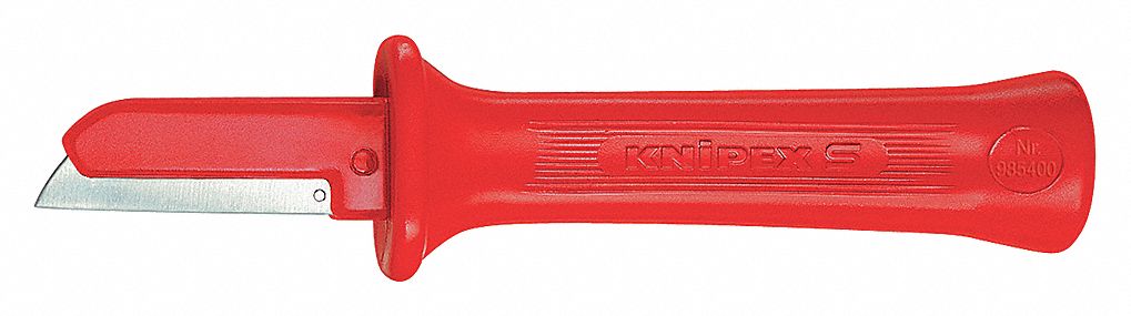 SKINNING KNIFE, 7½ IN OVERALL L, INSULATED, 2 IN BLADE L, STRAIGHT BLADE, STEEL, 6 TO 8 IN