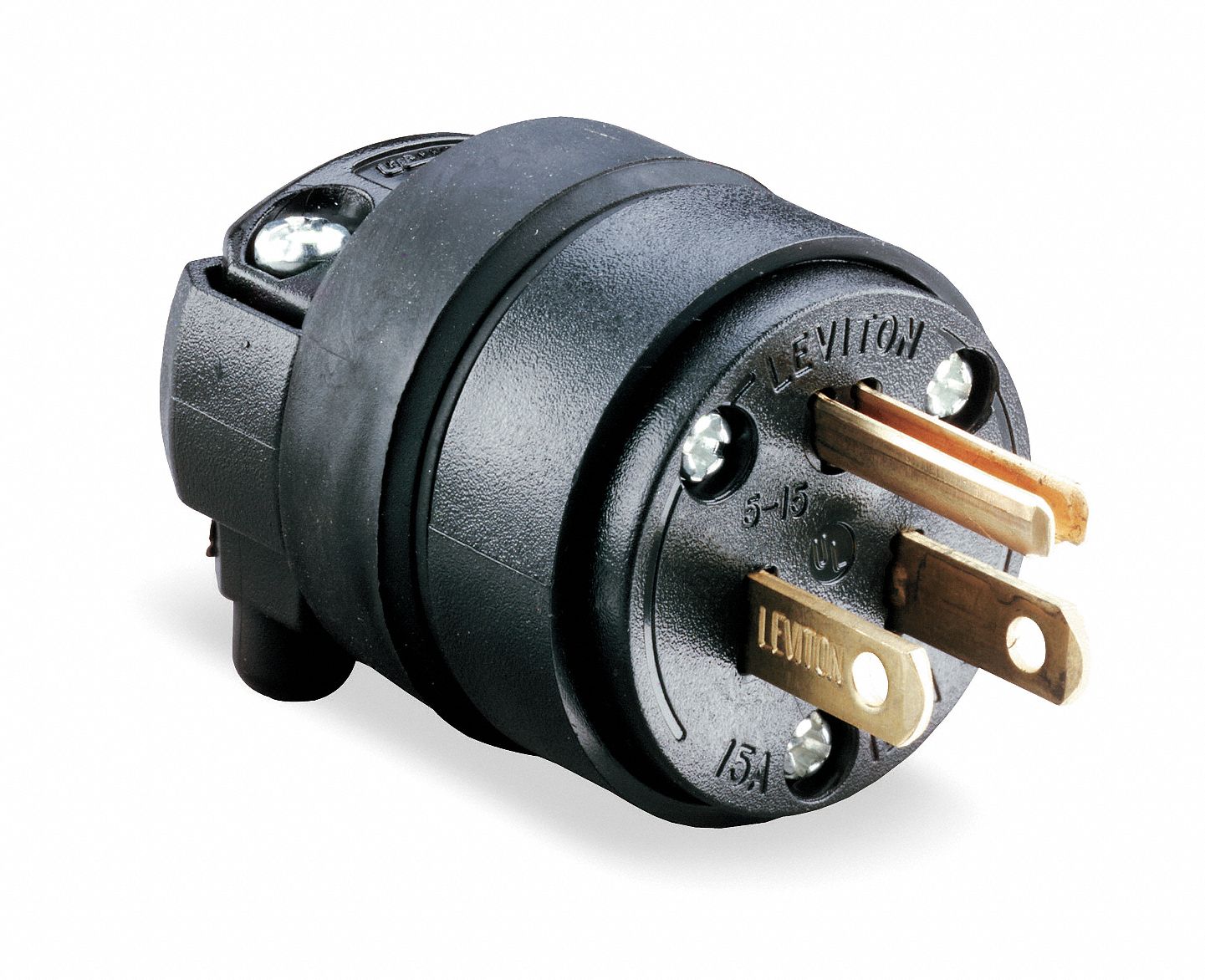 LEVITON PLUG RUBBER 3W 15A 125V BLACK - Straight Blade ... leviton 15a 125v wiring diagram 