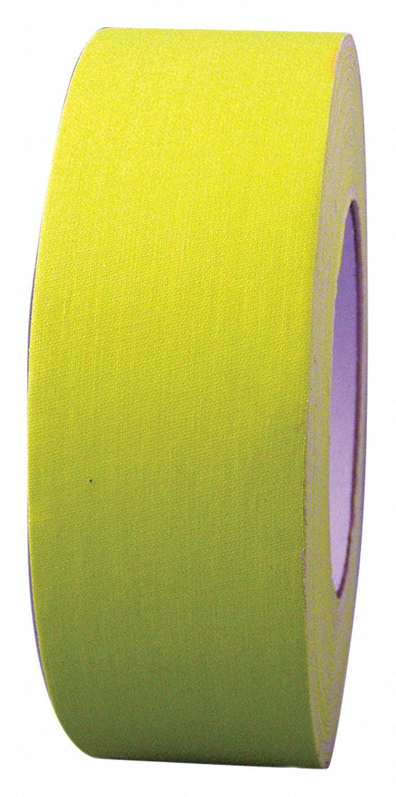 GAFFER'S TAPE, YELLOW, 1⅞ IN X 49 YD, 11.5 MIL, VINYL COATED CLOTH BACK, RUBBER ADHESIVE