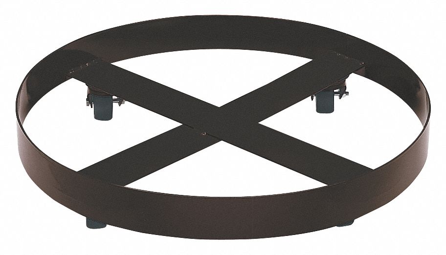 CROSS-BRACE DRUM DOLLY WITH SUPPORT RING, 650 LB LOAD CAPACITY, FOR 55 GAL CNTNR CAPACITY, ROUND