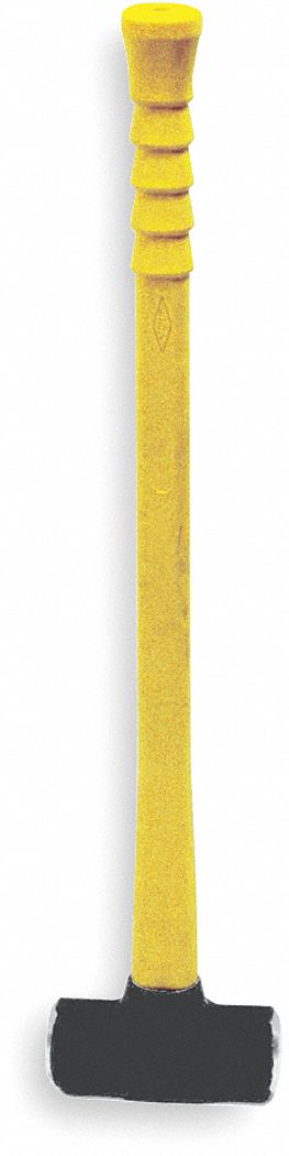 ERGO-POWER SERIES SLEDGE HAMMER, 32 IN YELLOW FIBREGLASS HANDLE, RIBBED GRIP, NON-SPARKING, 32 IN L, 8 LB WEIGHT