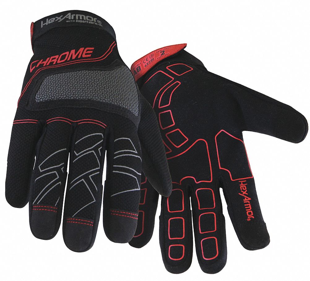 HEXARMOR Mechanics Gloves: XL ( 10 ), Mechanics Glove, Synthetic ...