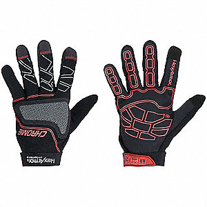 MECHANICS GLOVES, S (7), SYNTHETIC LEATHER WITH PVC GRIP, COTTON