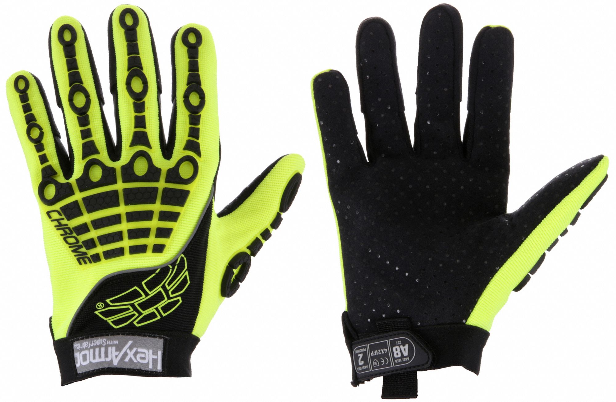 HEXARMOR Mechanics Gloves: XL ( 10 ), Mechanics Glove, Synthetic Leather  with PVC Grip, TPR, 1 PR