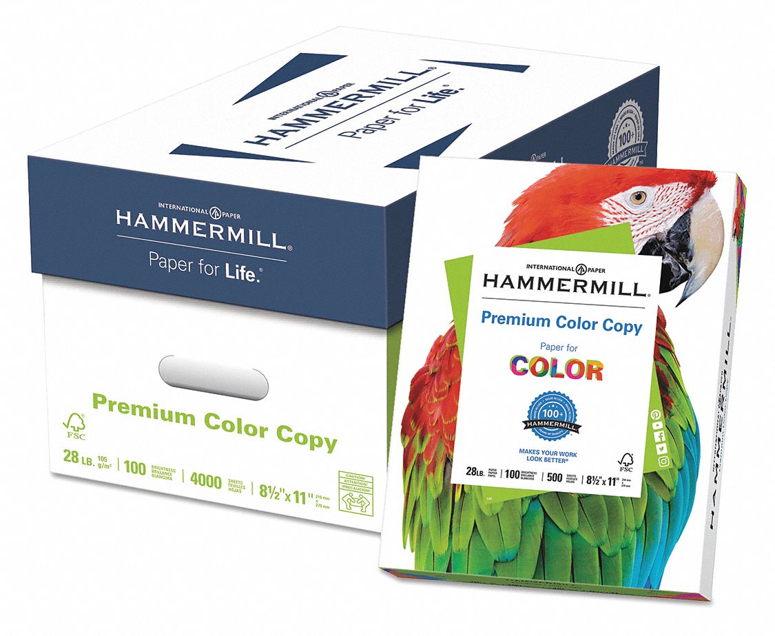 HAMMERMILL Multipurpose Paper Letter Paper Size Name, 28 lb Paper Wt