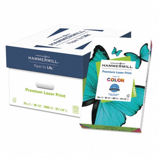 Hammermill Premium Laser Print Paper, 98 Bright, 24lb, 8.5 x 14, White, 500/Ream