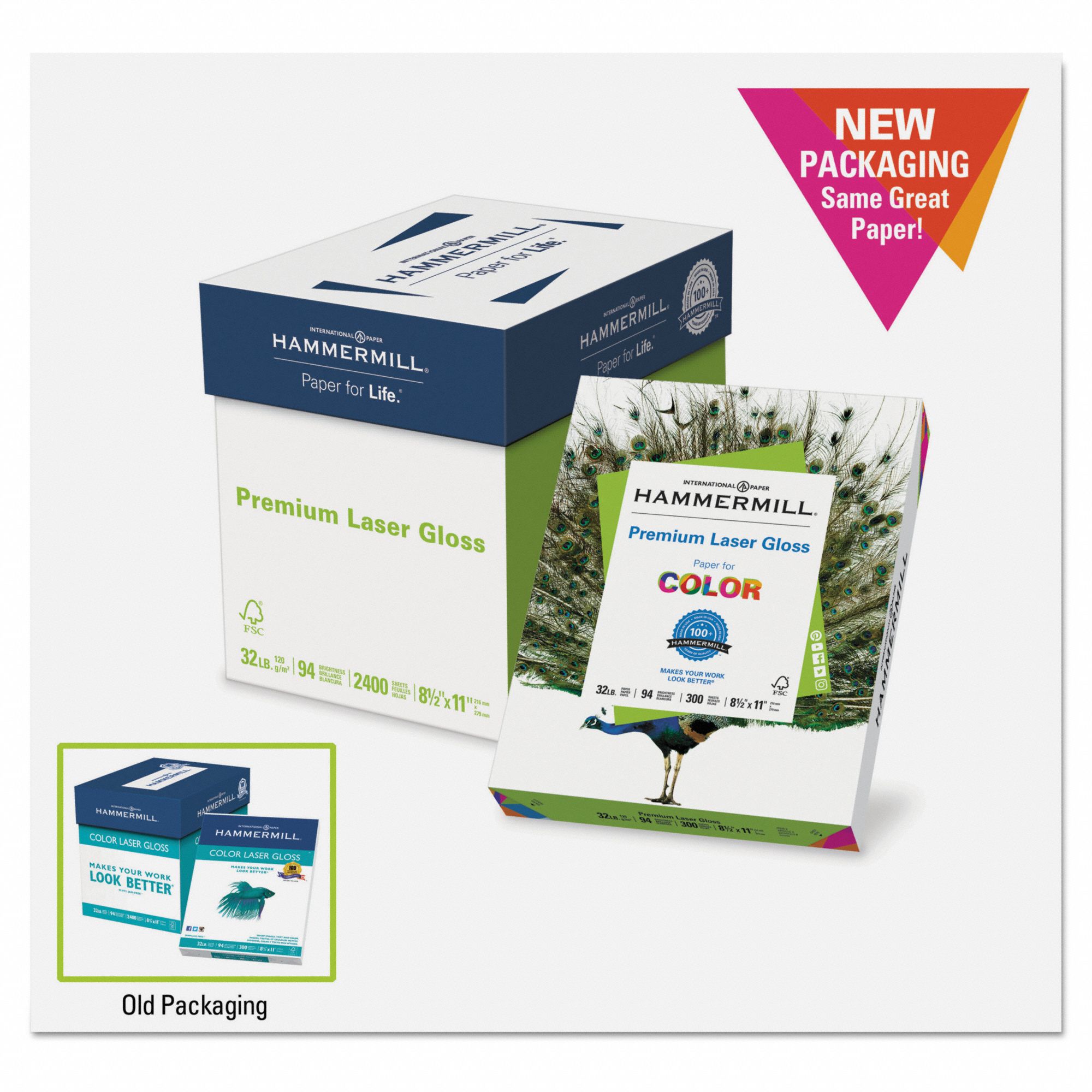 HAMMERMILL Laser Paper Letter Paper Size Name, 32 lb Paper Wt, 94