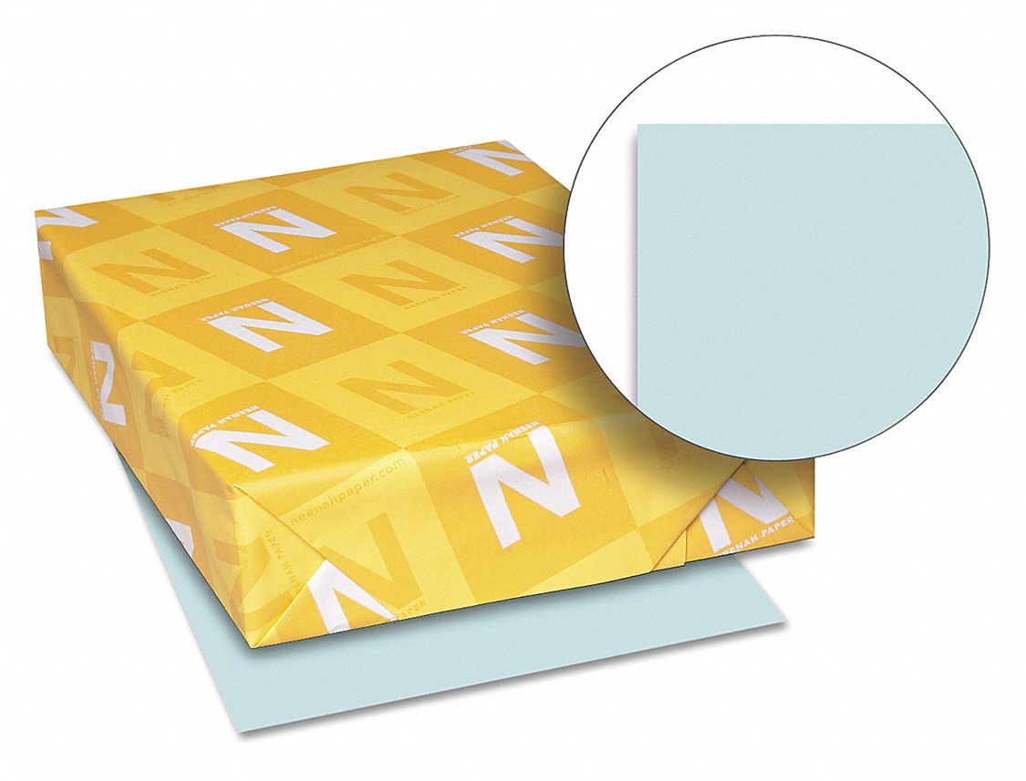 Cover Stock Paper: 8 1/2 in x 11 in Sheet Size, Letter Paper Size Name, Blue, 250 PK
