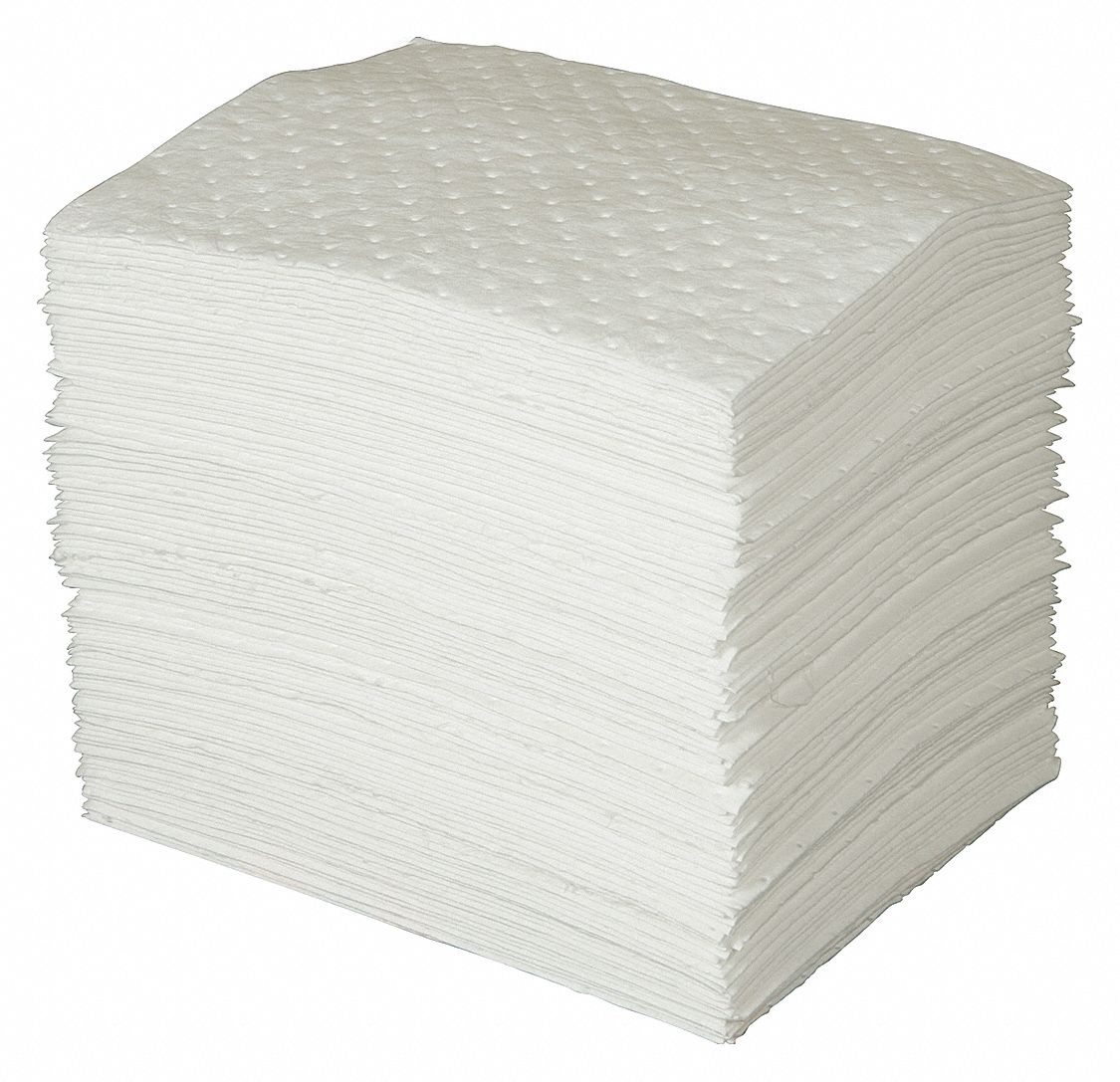 ABSORBENT PAD, 25 OZ ABSORBED PER PAD, 20 GALLON CAPACITY, CASE, 100 PK