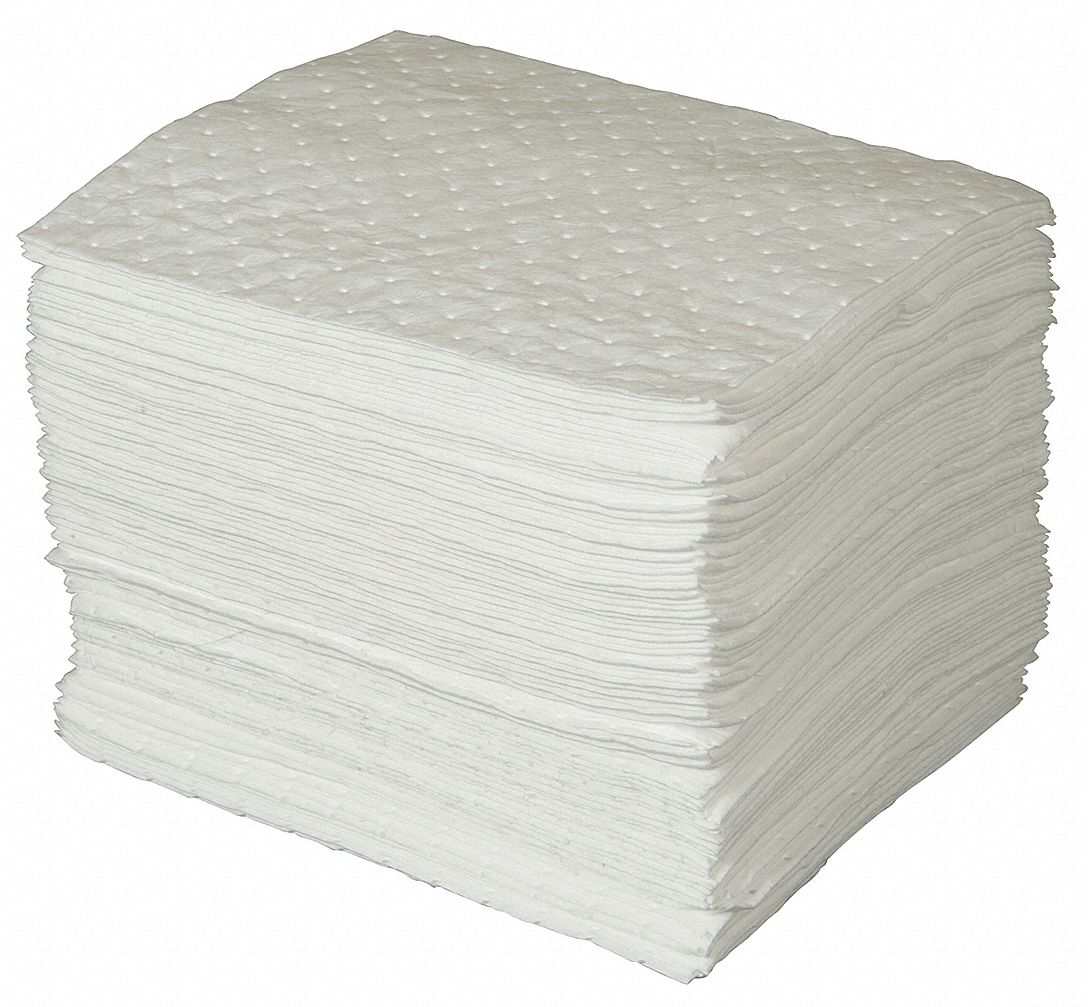 ABSORBENT PAD, 25 OZ ABSORBED PER PAD, 20 GALLON CAPACITY, BALE, 100 PK