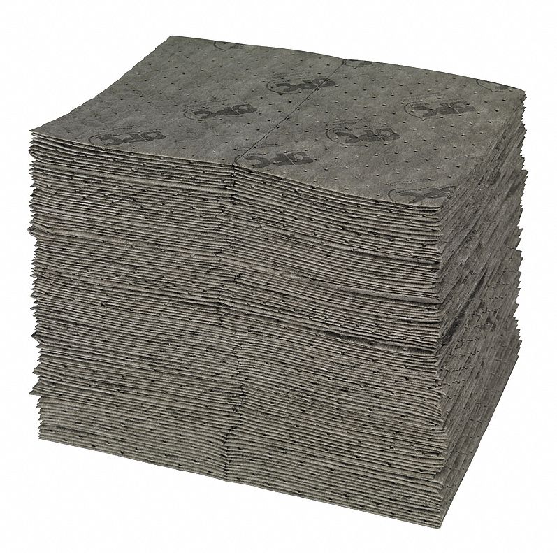 TAMPON ABSORBANT, 19PO X 15PO, GRIS, 100