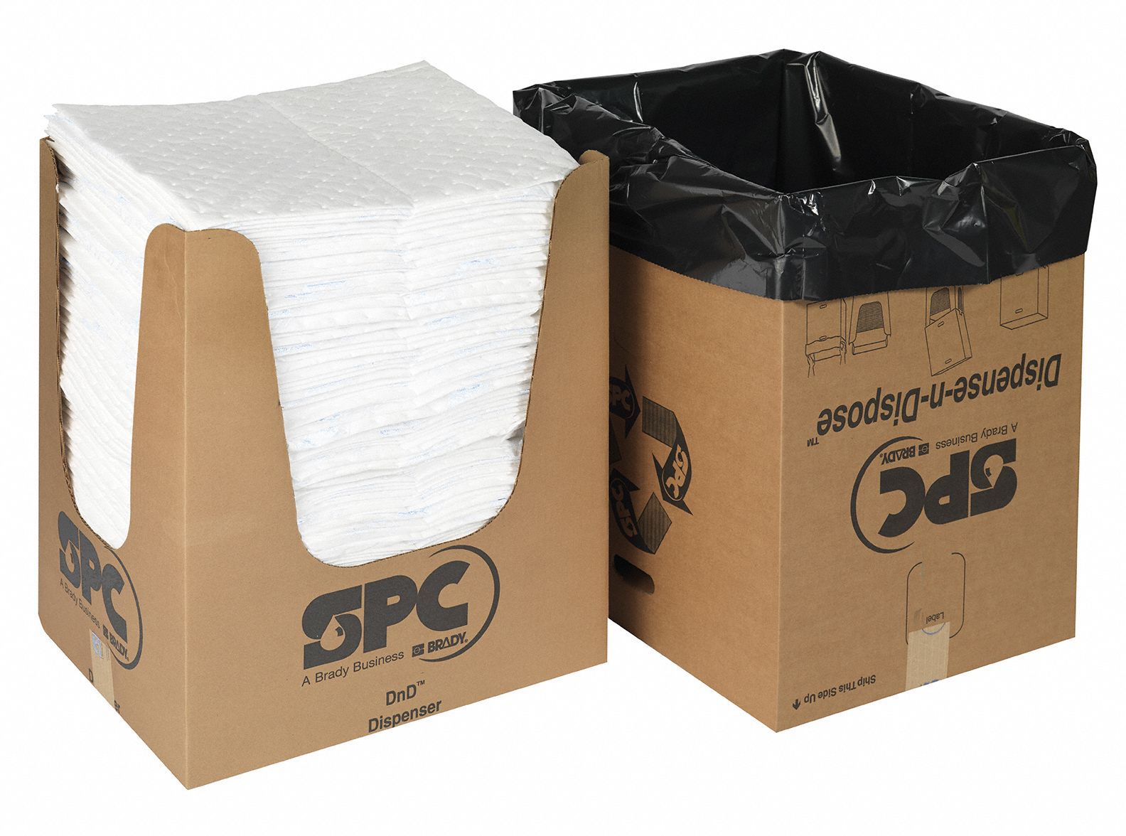 Sorbent Pad: 49 oz Volume Absorbed Per Pad, Polypropylene, White, Box, 150 PK