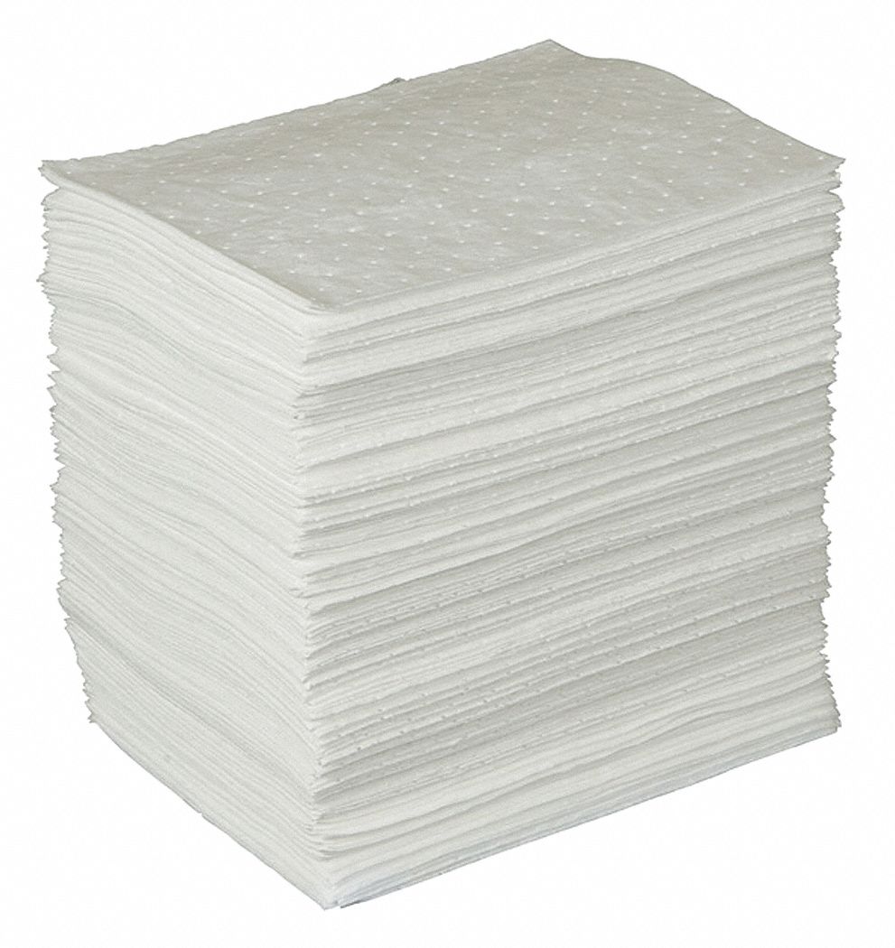 ABSORBENT PAD, 21 OZ ABSORBED PER PAD, 34 GALLON CAPACITY, BALE, OIL ONLY, 200 PK