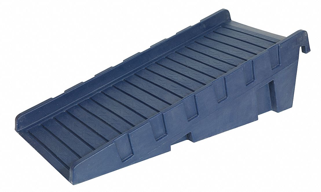 SPILL PALLET RAMP, 650 LB LOAD CAPACITY, 70 X 33 X 21 IN, BLUE