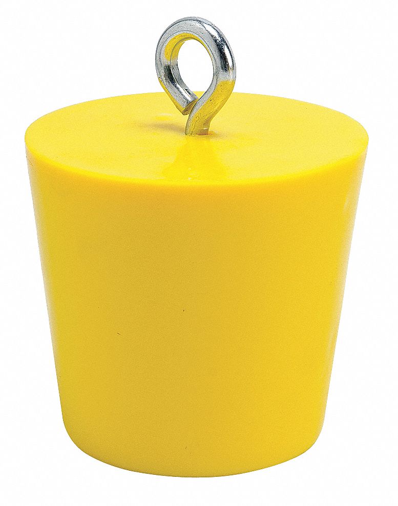 DRAIN PLUG, FITS 4 IN DRAIN D, PVC, REMOVABLE EYE BOLT, YELLOW