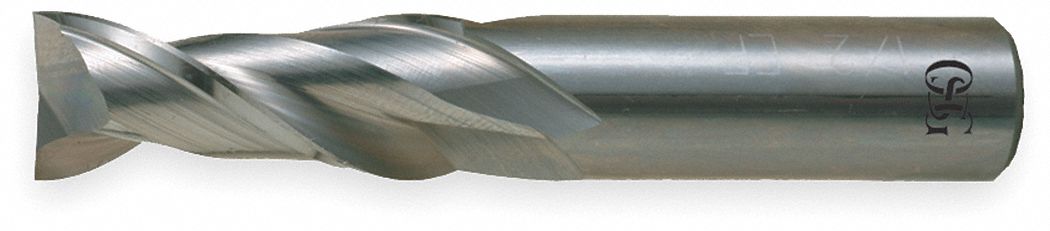 SQUARE END MILL, CENTRE CUTTING, 2 FLUTES, ½ IN MILLING DIAMETER, 1¼ IN CUT, CARBIDE