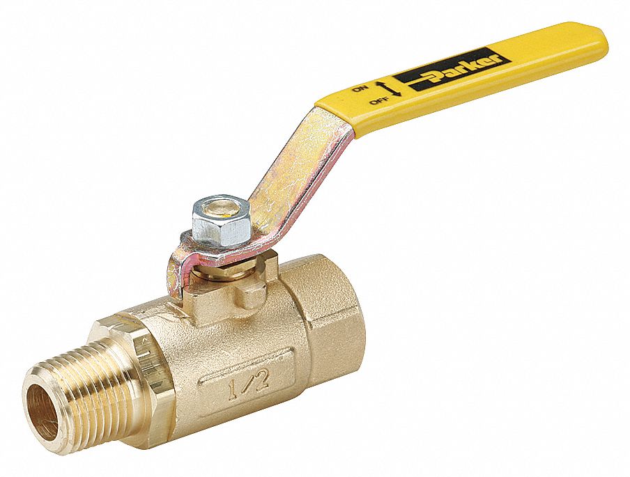 MANUAL TWO-WAY BALL VALVE: ½ IN, BRASS, STRAIGHT, MNPT X FNPT, FULL PORT BALL PORT