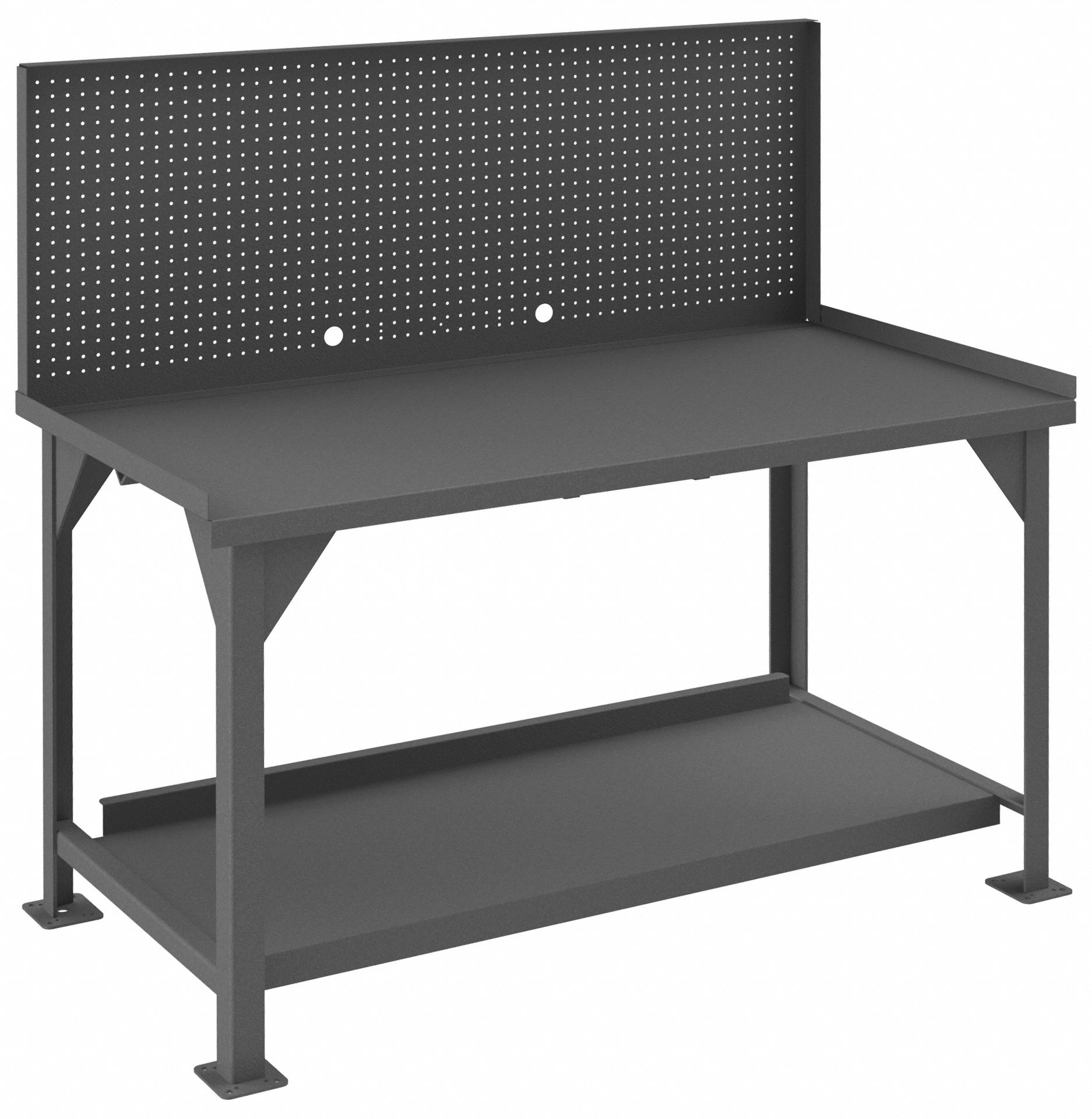 WORKBENCH, FIXED H, STEEL, 72 IN X 30 IN, 4,000 LB OVERALL LOAD CAPACITY, GREY