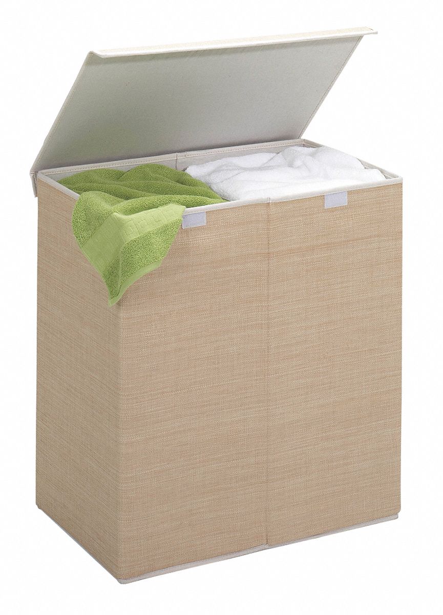 HAMPER W/COVER, 2-COMPARTMENT