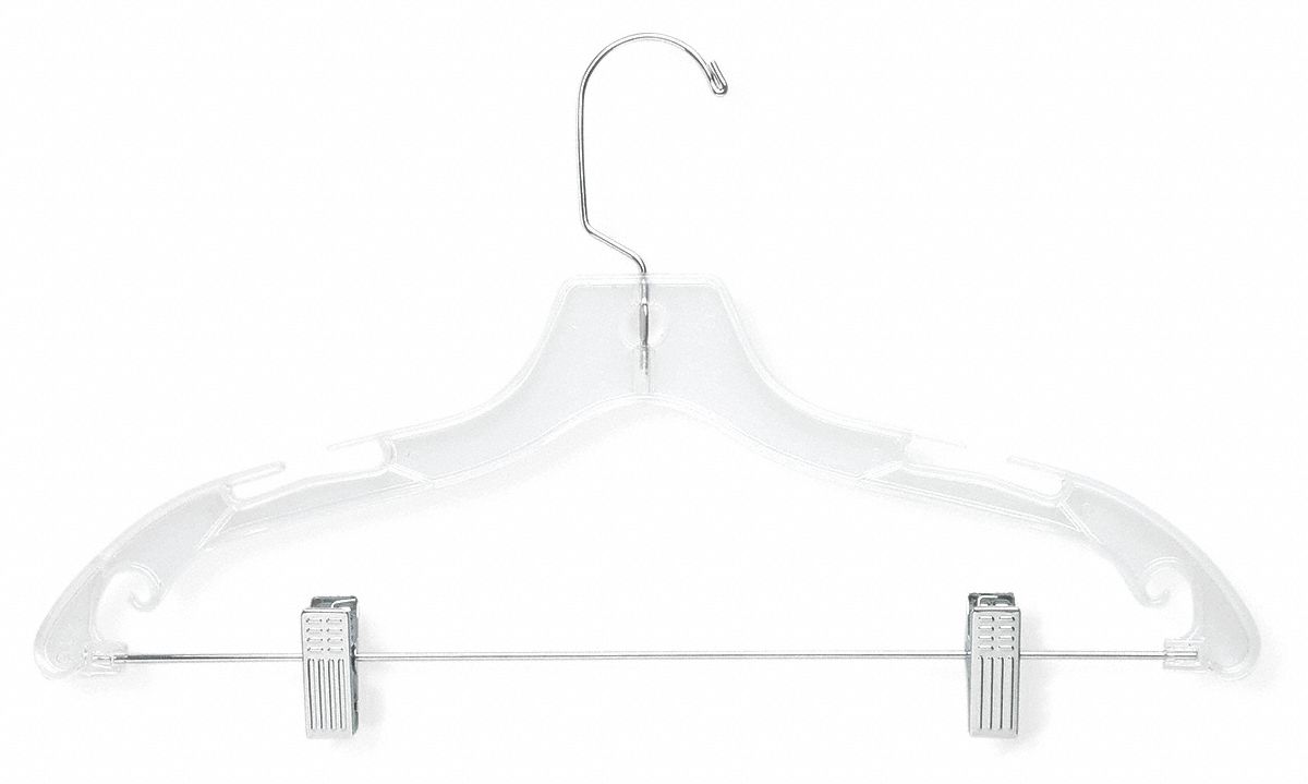HONEYCANDO Plastic/Metal Suit Hanger w/clips with Crystal Finish; PK2