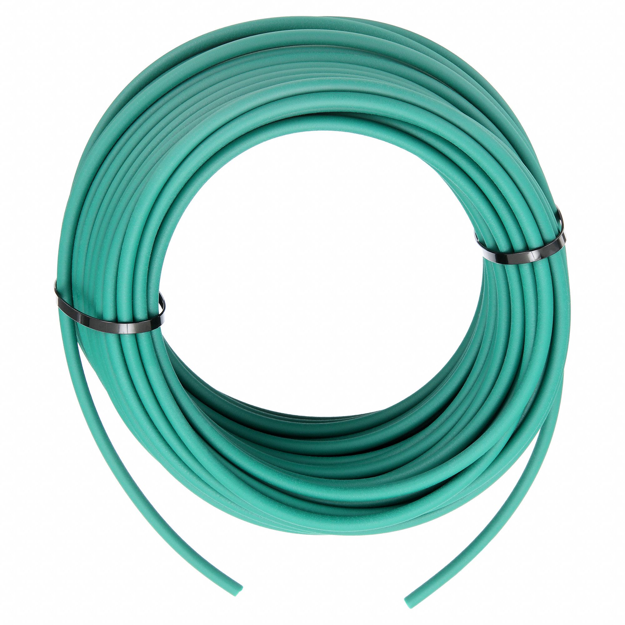 Round Belt: Green, 3 mm Dia, For 27 mm Min Pulley Dia, 100 ft Overall Lg, Solid, Rough