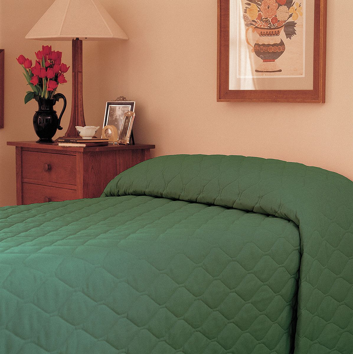 BEDSPREAD,TWIN,FOREST GREEN