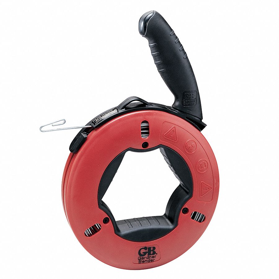 Fish Tape, 1/8 In x 65 ft, Carbon Steel