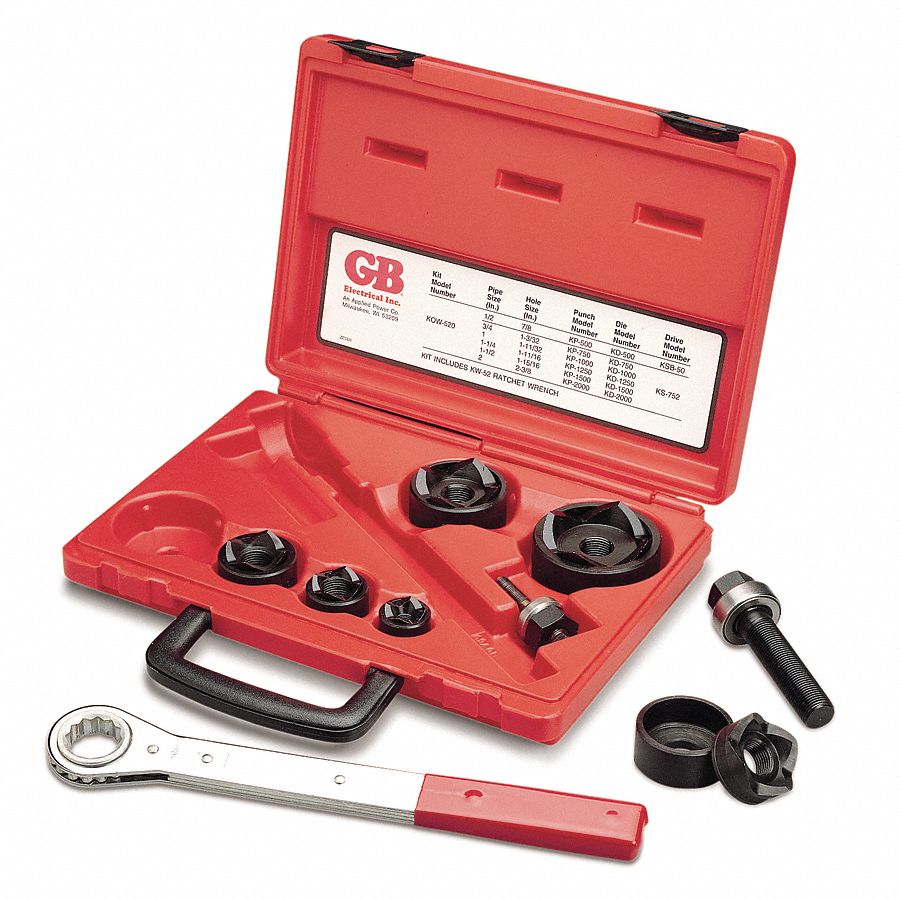 GARDNER BENDER Knockout Punch Driver Set 15 Pieces, 10 ga_12 ga Max